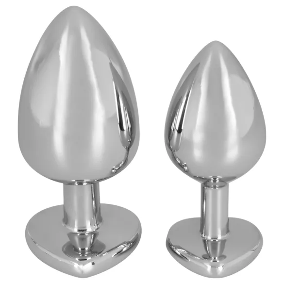 You2Toys - анален плъг с кристал - алуминий 85g - сребрист/червен