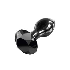   Icicles No. 78 - коничен стъклен анален вибратор (черен)