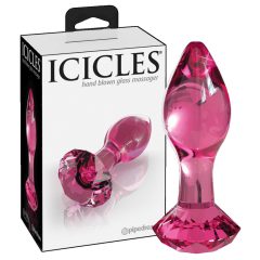   Icicles No. 79 - коничен стъклен анален вибратор (розов)