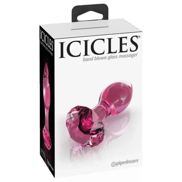 Icicles No. 79 - анален стъклен плъг конусовиден - розов
