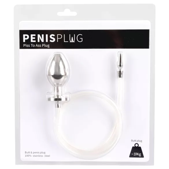 Piss to Ass Plug - анален плъг с кухина и уретрален разширител