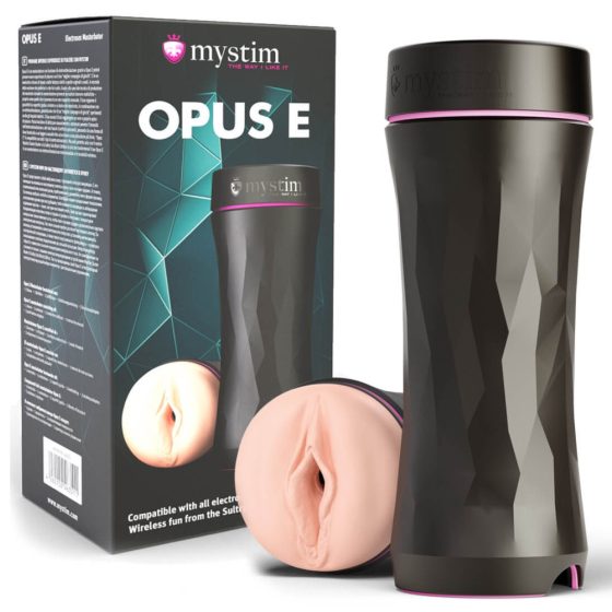 Mystim Opus E Vagina - електрически вибратор мастурбатор (естествен черен)