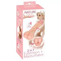   Nature Skin - мастурбатор дупе и пенис ръкав 2в1 - телесен