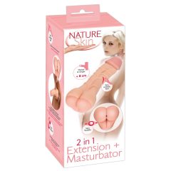   Nature Skin - дилдо и обвивка за пенис 2в1 (естествена)