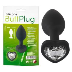   You2Toys Butt Plug - анален вибратор от бял камък (черен)