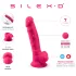 Silexd 7 - дилдо с тестиси и вендуза - 17,5 см (розово)