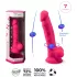 Silexd 7 - дилдо с тестиси и вендуза - 17,5 см (розово)