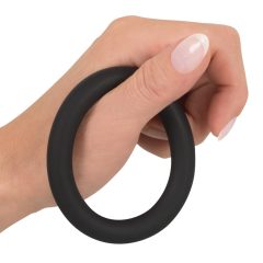   Black Velvet - силиконов пенис пръстен (черен) - 5 см