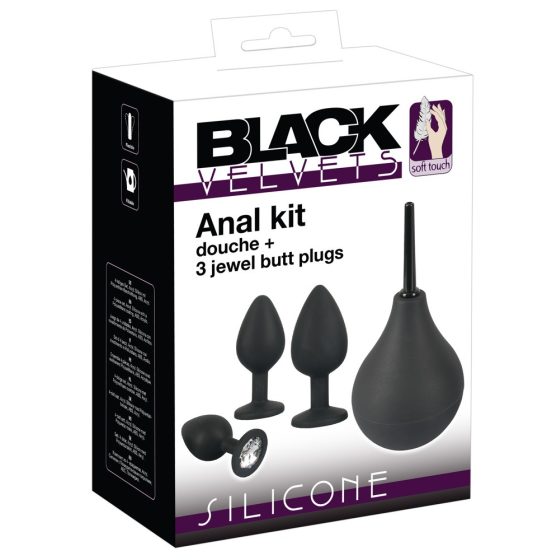 Black Velvet - Комплект анални дилда (4 части) - черни