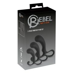   Rebel - комплект от 3 части за простатен вибратор (черен)