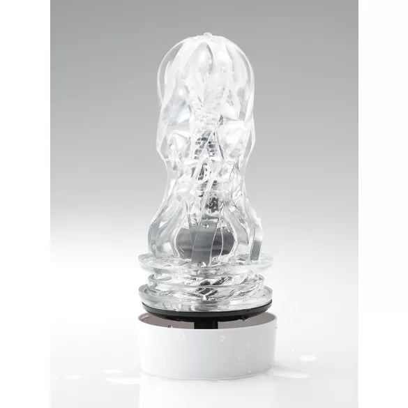 TENGA Aero - мъжки мастурбатор с вакуум - бяло/сребристо