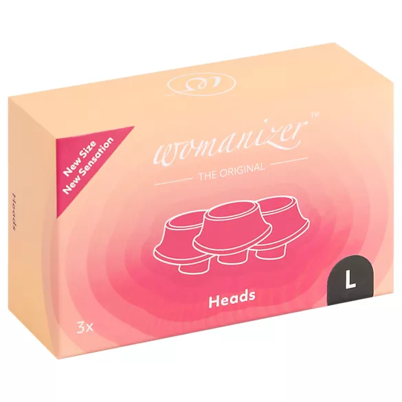 Womanizer - комплект резервни накрайници за стимулатор - черен - L - 3 броя