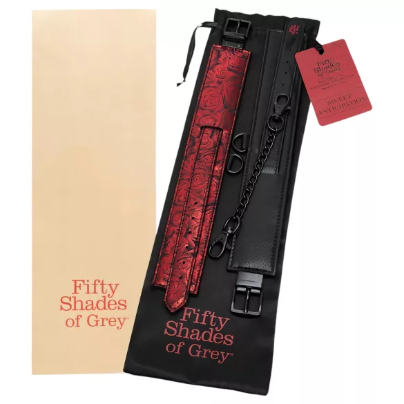 Fifty Shades of Grey - белезници за глезени - черно-червени