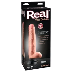   Real Feel Deluxe No.7 - вибратор с тестиси - реалистичен - телесен цвят
