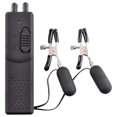   Фетиш - вибриращи щипки за зърна (черен)