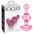 Icicles No. 75 - стъклен анален плъг сърце - розов