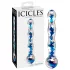 Icicles No. 08 - стъклено дилдо с два края - вълнообразно - прозрачно/синьо