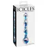 Icicles No. 08 - стъклено дилдо с два края - вълнообразно - прозрачно/синьо