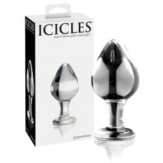   Icicles No. 25 - конусовиден, стъклен анален плъг (прозрачен)