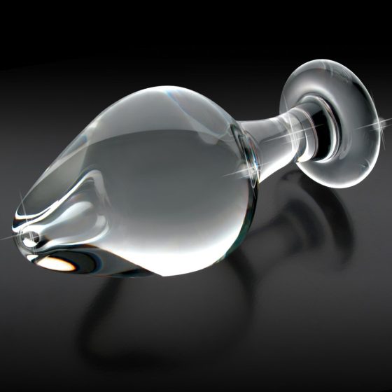 Icicles No. 25 - конусовиден, стъклен анален вибратор (полупрозрачен)