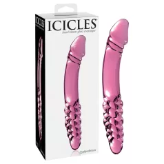   Icicles No. 57 - двукраен стъклен дилдо с пенис форма - розов