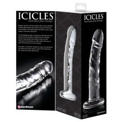   Icicles No. 62 - стъклен вибратор с пенис (полупрозрачен)