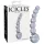 Icicles No. 66 - стъклено дилдо с извита форма и топчета - прозрачно