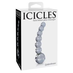   Icicles No. 66 - извит, сферичен, стъклен вибратор (полупрозрачен)