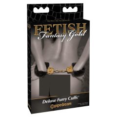   Pipedream Fetish Fantasy Gold - плюшени белезници (черни)
