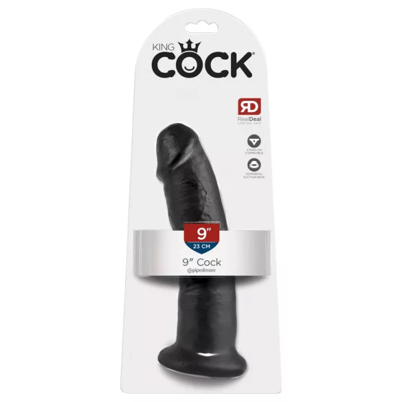 King Cock - дилдо с вакуумна основа - 23 см - черен