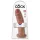 King Cock 10 - голям дилдо с вакуумна основа (25 см) - тъмен натурален цвят