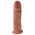 King Cock 10 - голям дилдо с вакуумна основа (25 см) - тъмен натурален цвят