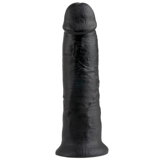 King Cock 10 - голям вибратор с щипка (25 см) - черен