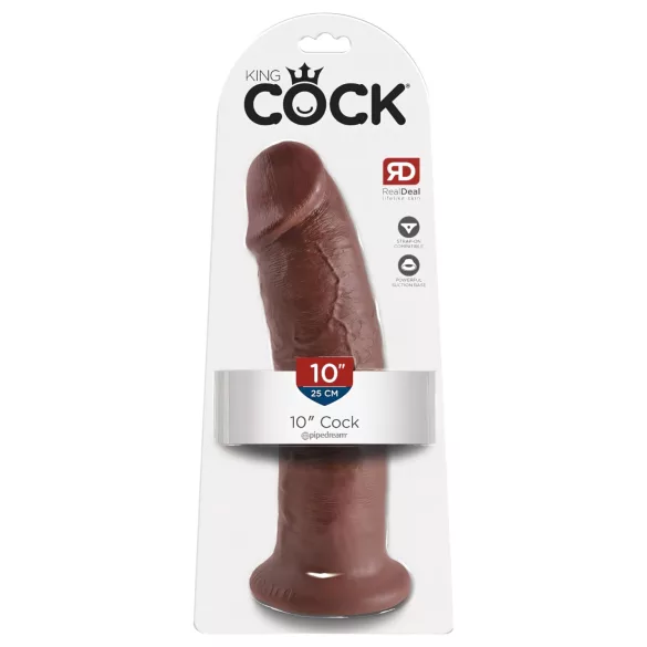 King Cock - дилдо с голяма вакуумна основа - 25см - кафяв