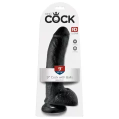   King Cock - дилдо с тестиси и вакуум, 23 см, черно