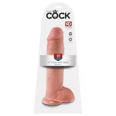   King Cock - дилдо с тестиси и вендуза - 28 см натурален