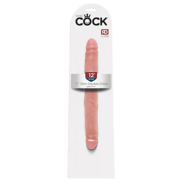 King Cock 12 Slim - реалистично двойно дилдо (31cm) - натурално