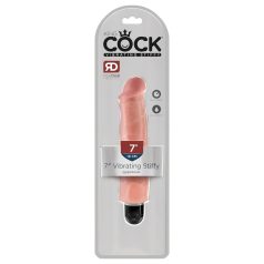   King Cock 7 Stiffy - водоустойчив, реалистичен вибратор (18см) - естествен цвят