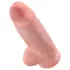 King Cock - дилдо с тестиси и вендуза - 23 см натурален