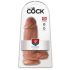 King Cock 9 Chubby - вендузов пенис (23см) - тъмен натурален