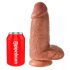 King Cock 9 Chubby - вендузов пенис (23см) - тъмен натурален