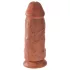 King Cock - голям дилдо с вендуза - 23 см - тъмен натурален цвят