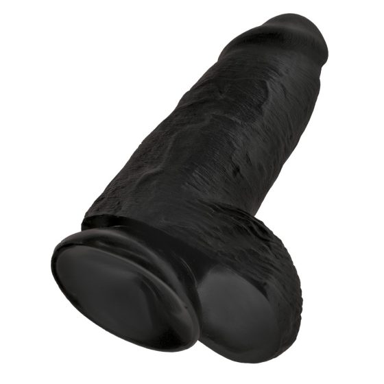 King Cock 9 Chubby - пристягащ се вибратор за тестиси (23 см) - черен