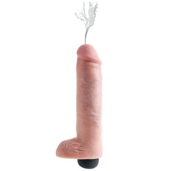 King Cock 10 - реалистичен дилдо за пръскане (25 см) - естествен