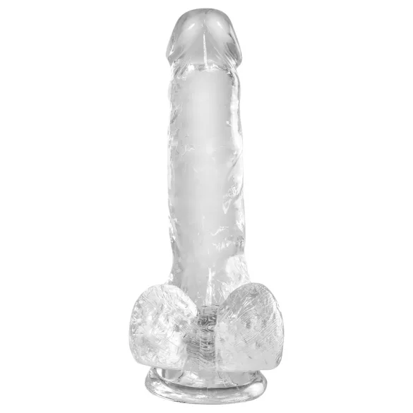 King Cock Clear 6 - дилдо с тестиси и вендуза - 15 см
