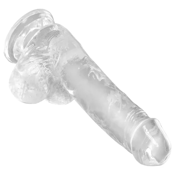 King Cock Clear 6 - дилдо с тестиси и вендуза - 15 см