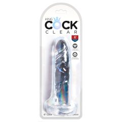 King Cock Clear 6 - лепкав вибратор (15 см)
