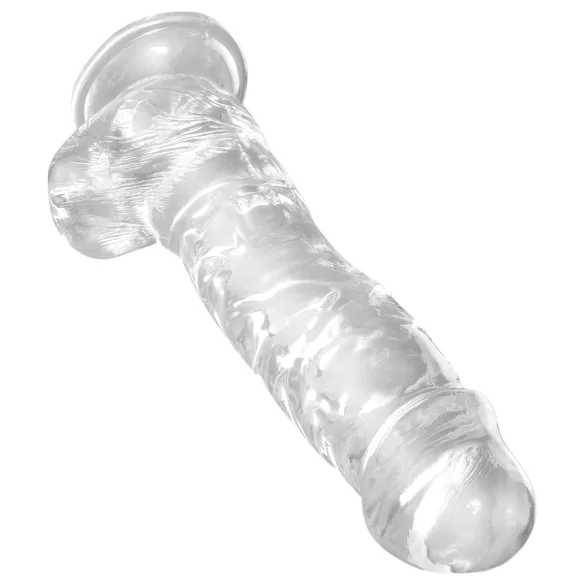 King Cock Clear 8 - дилдо с тестиси и вакуум основа - 20 см