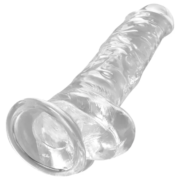 King Cock Clear 8 - дилдо с тестиси и вакуум основа - 20 см