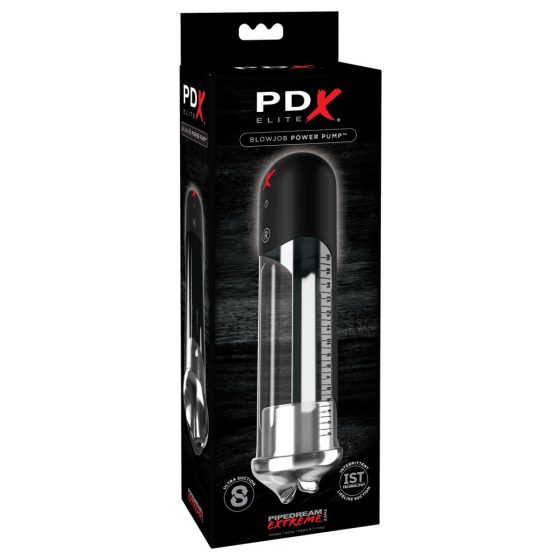 PDX Blowjob - автоматична пенис помпа с устни (черна)